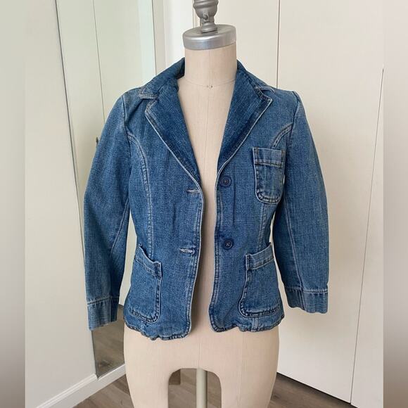 Mossimo Blue Woman's Denim Button Jean Stylish Jacket Small - Picture 1 of 6